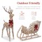 Best Choice Products XL Lighted Christmas 5ft Reindeer & Sleigh Holiday Outdoor Decor Set w/265 LED Lights